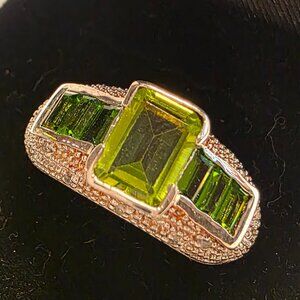 Diamonique Green Ring